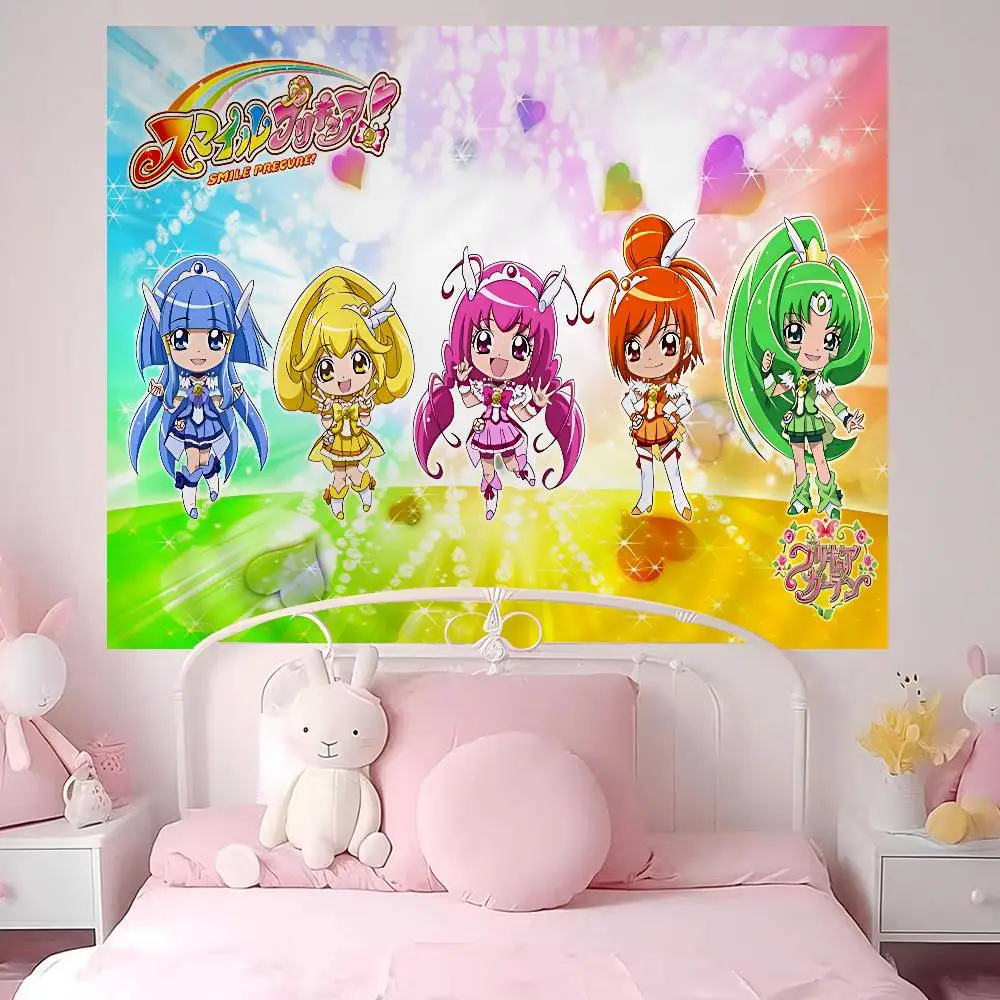 Smile Precure Anime Hanging Bohemian Tapestry Hanging Tarot Hippie Wall Rugs Dorm Japanese Tapestry