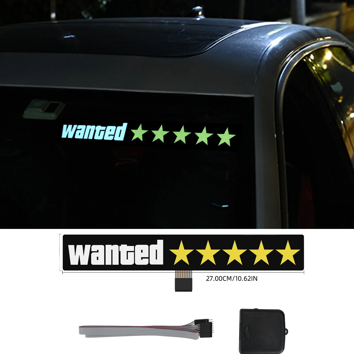 

Fashion Windshield Electric LED Car Window Sticker Moto Safety Signs Car Decals Decoration Glow Panel Electric Marker Lamp