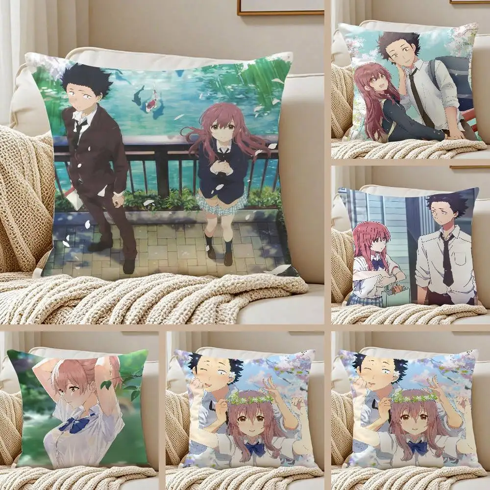 صوت صامت - كيس وسادة Koe no Katachi للأريكة وغرفة المعيشة أغطية وسائد مزخرفة مقاومة للغبار وغير مرئية #1