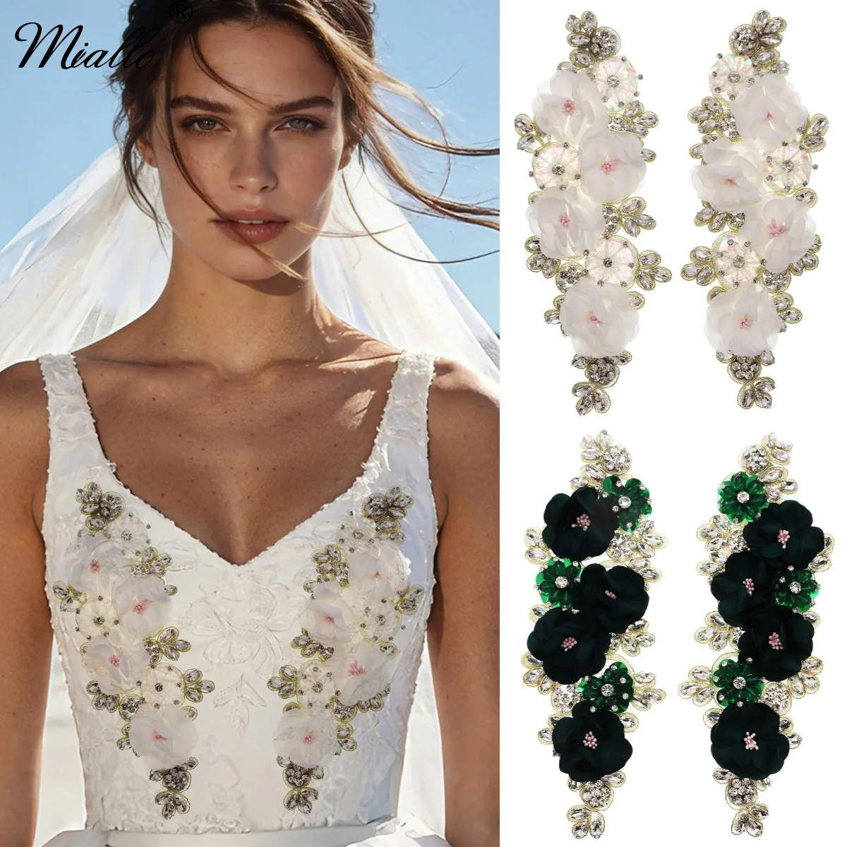 

Miallo 2pk элегантный большой корсаж ручной работы модная ткань цветочный аксессуар для одежды для женщин бутоньерка для невесты костюмы булавки