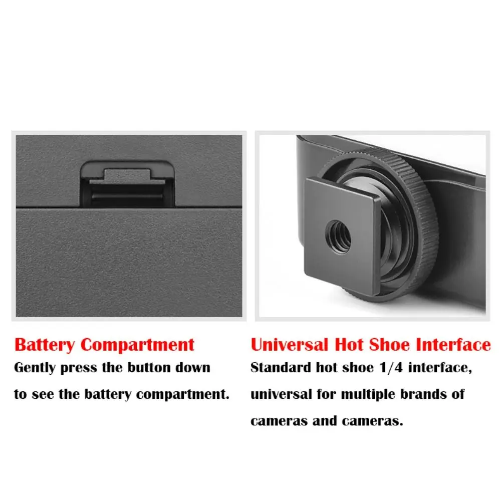 Мини-светодиодный светильник для фотосъемки, 6500 К, заполняющая лампа с регулируемой яркостью, крепление для горячего башмака, зарядка через USB для мобильного телефона/камеры