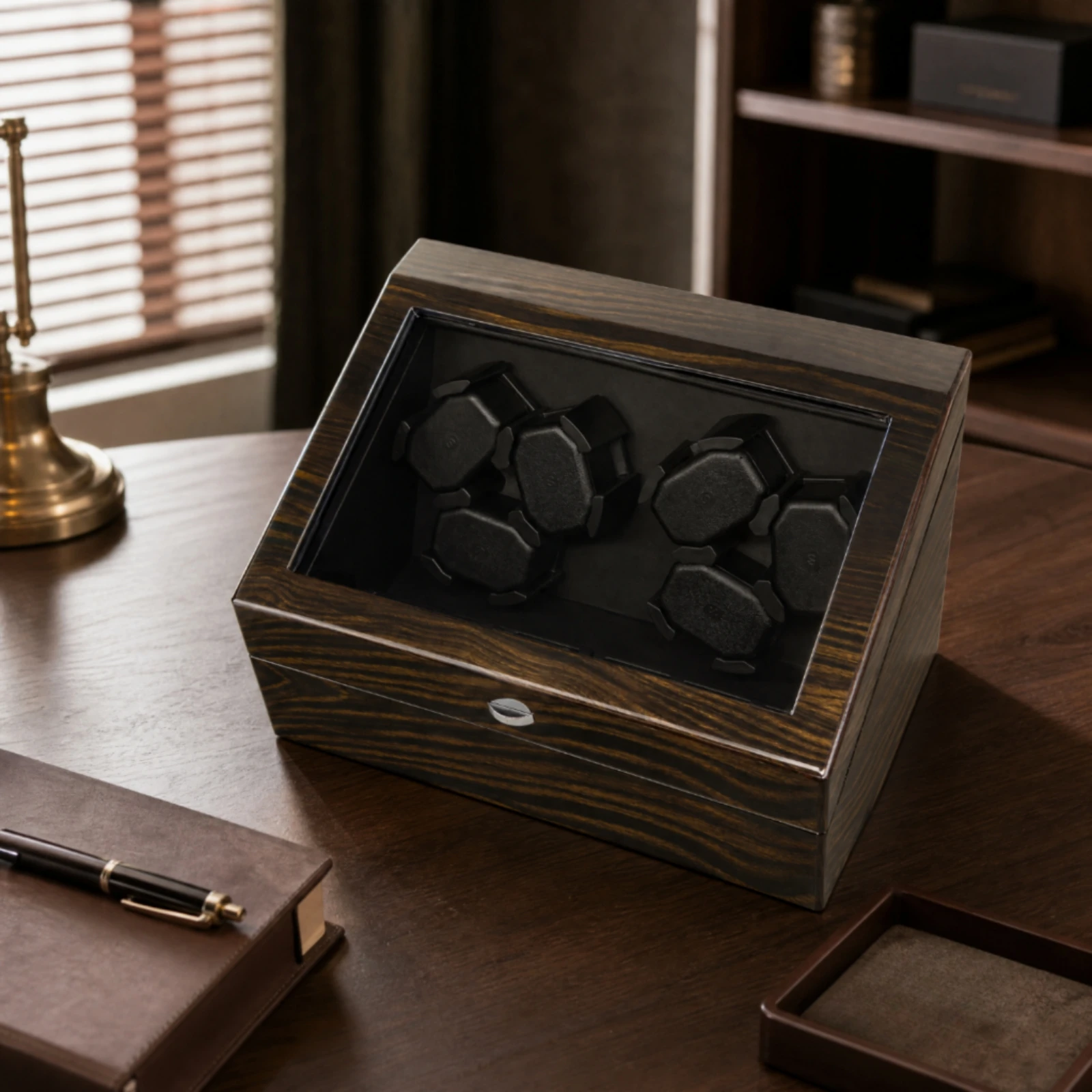 Watch Winding Storage Case Multiple Rotation Modes Automatic Watch Winder Box High-Gloss Cushioned for Collector Display Cabinet