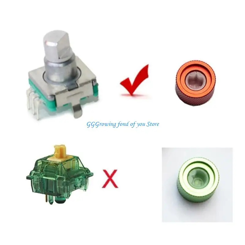 

H9EB Stylish Metal Knob Keyboards Knobs Comfortable Typing Round Knob Replacement