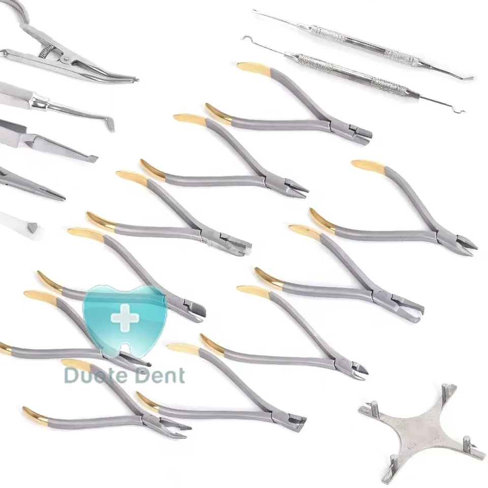 18 PCS Basic Orthodontics  Instruments Set Orthodontic Pliers Forming Pliers Stainless Steel Extractable Bracket