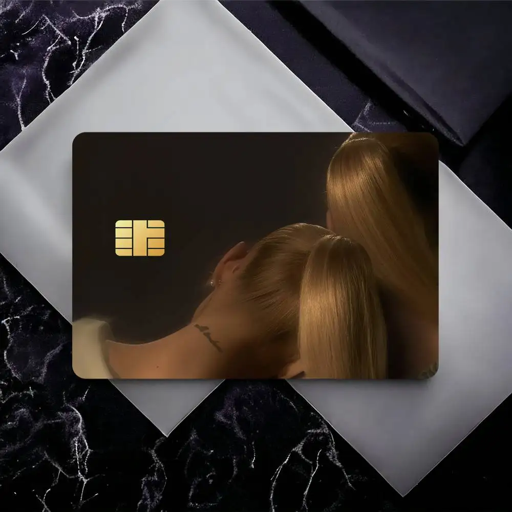 Singer Poster Waterproof Film skin Cover A-ArIanaS G-Grande-ES 4PCS Credit Card stickers Debit Front Decoration Bank Subway Pass