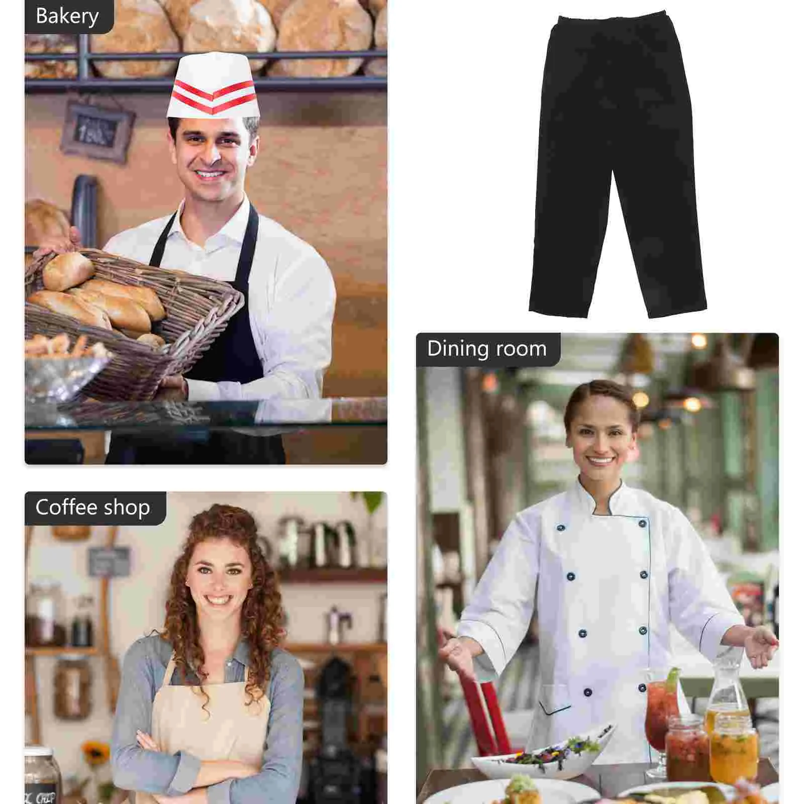 Pantalones de trabajo para hombres, chaqueta impermeable para construcción, ropa de trabajo para chef, trajes negros y para mujeres