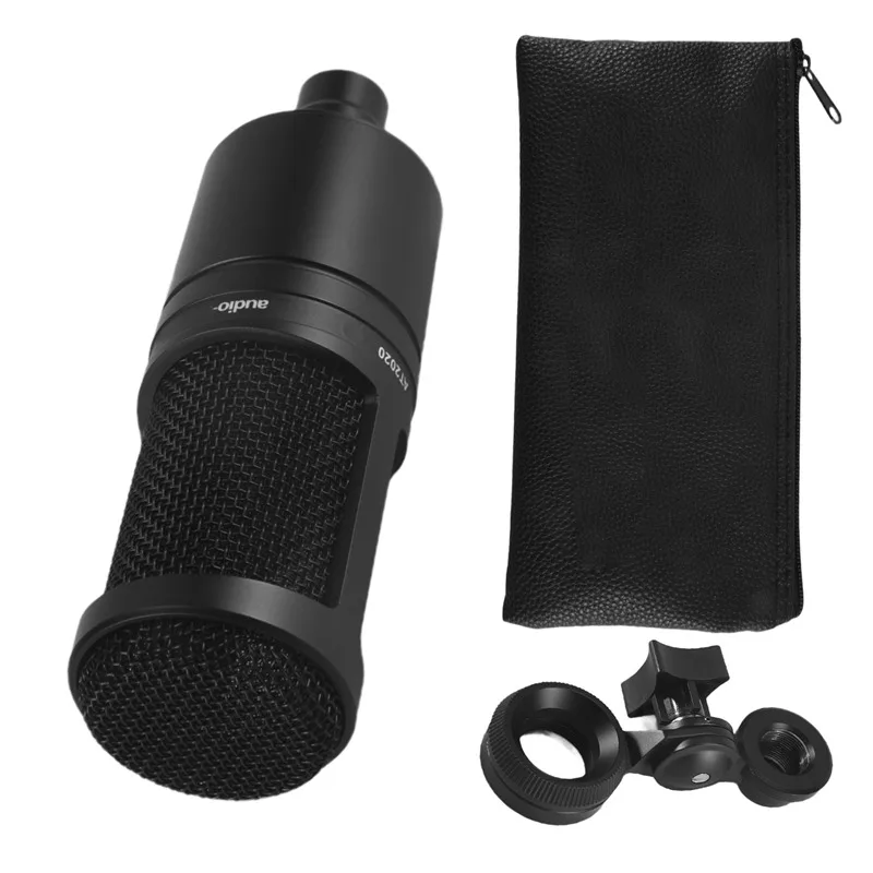 

1 Set Audio AT2020 Microphone 20-20000Hz Three Pin XLRM Male Microphone For Recording Anchor Karaoke MIC