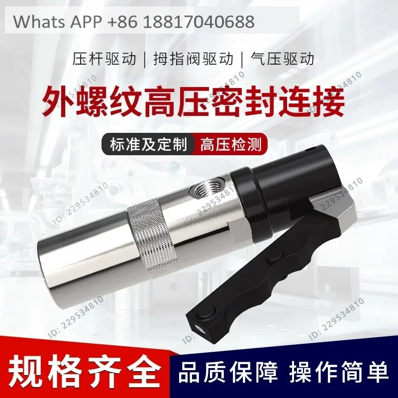 Quick Coupling External Thread High Pressure Sealed Connector, Air Tightness Inspection Pipeline Tooling Plugging Head