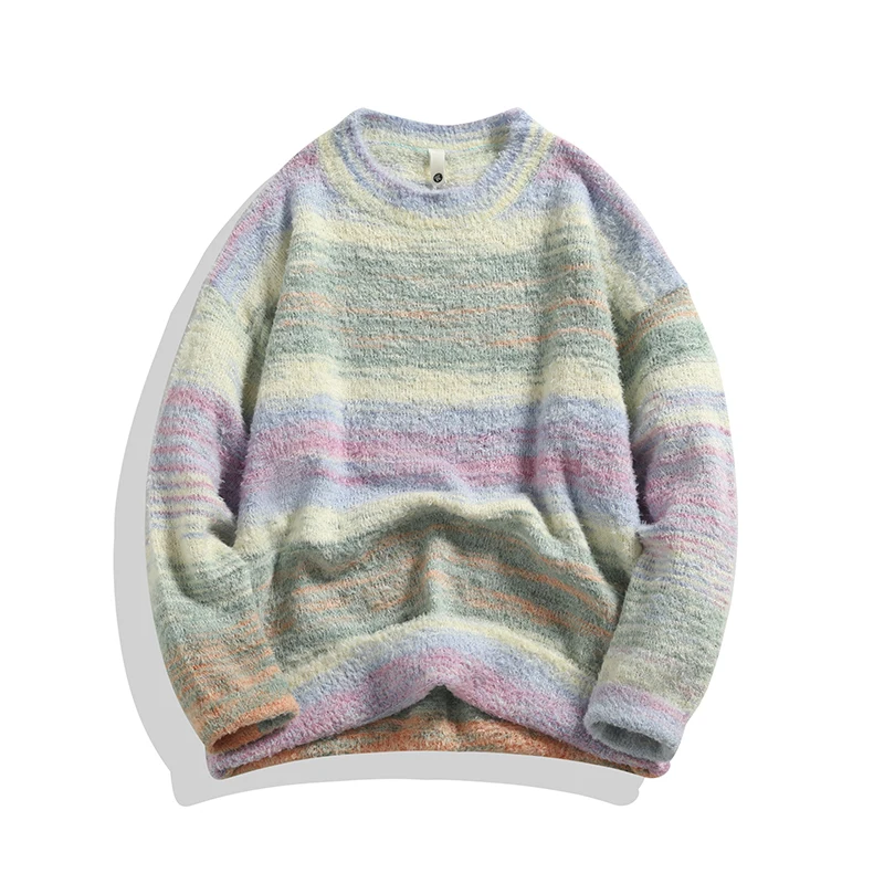 Winter Samt Pullover Männer Warme Farbe Beiläufige Gestrickte Pullover Männer Streetwear Lose Lange Ärmeln Pullover Herren Jumper Kleidung