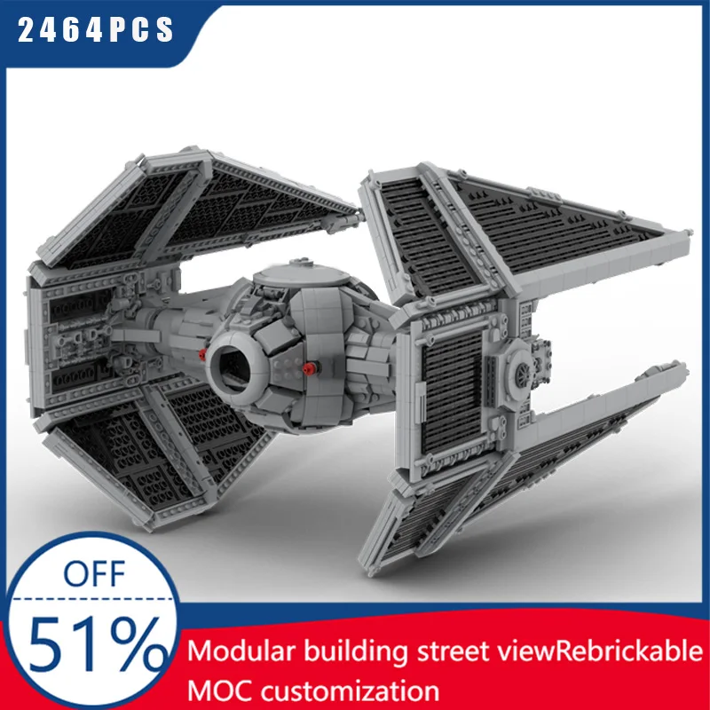 

Серия Star Battle MOC, креативная технология перехватчика, модульные строительные блоки, модель в сборе, дисплей, игрушки для детей, подарок на день рождения