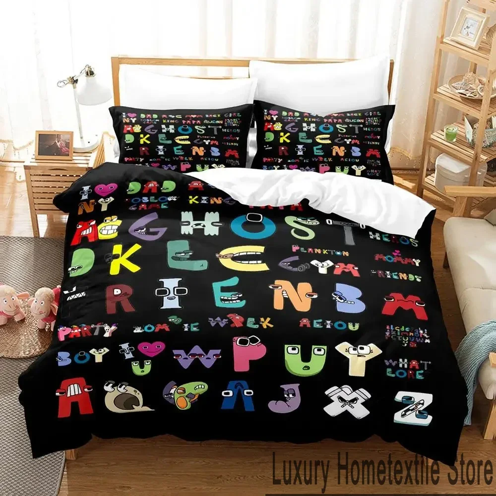 3D Print Cartoon Alphabet Lore A-Z Bedding Set Duvet Cover Bed Set Quilt Cover Pillowcase Comforter king Queen Size Boys Adult