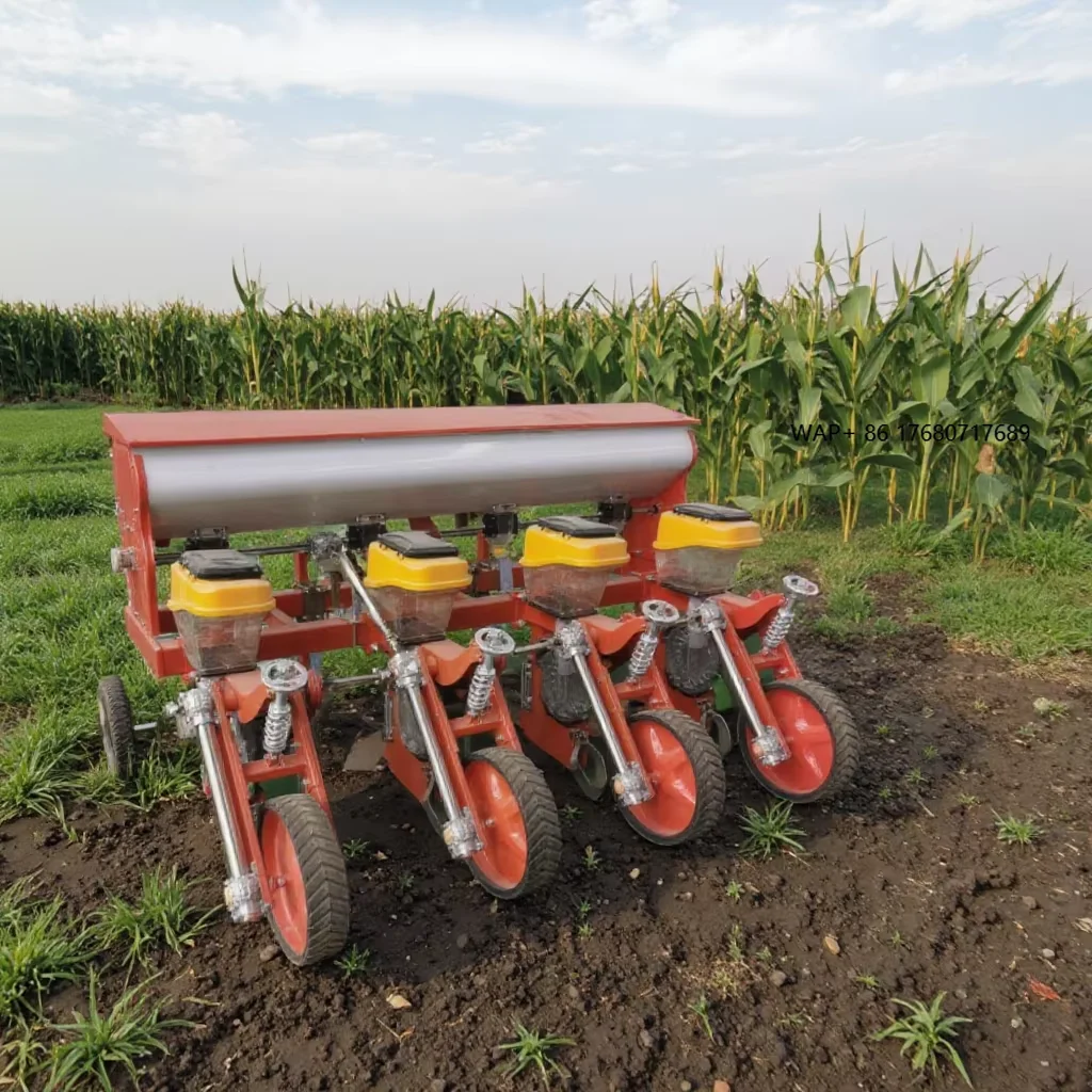 

Новая 4-рядная сеялка для кукурузы и сои с функцией внесения удобрений, для трактора, 3-точечное крепление