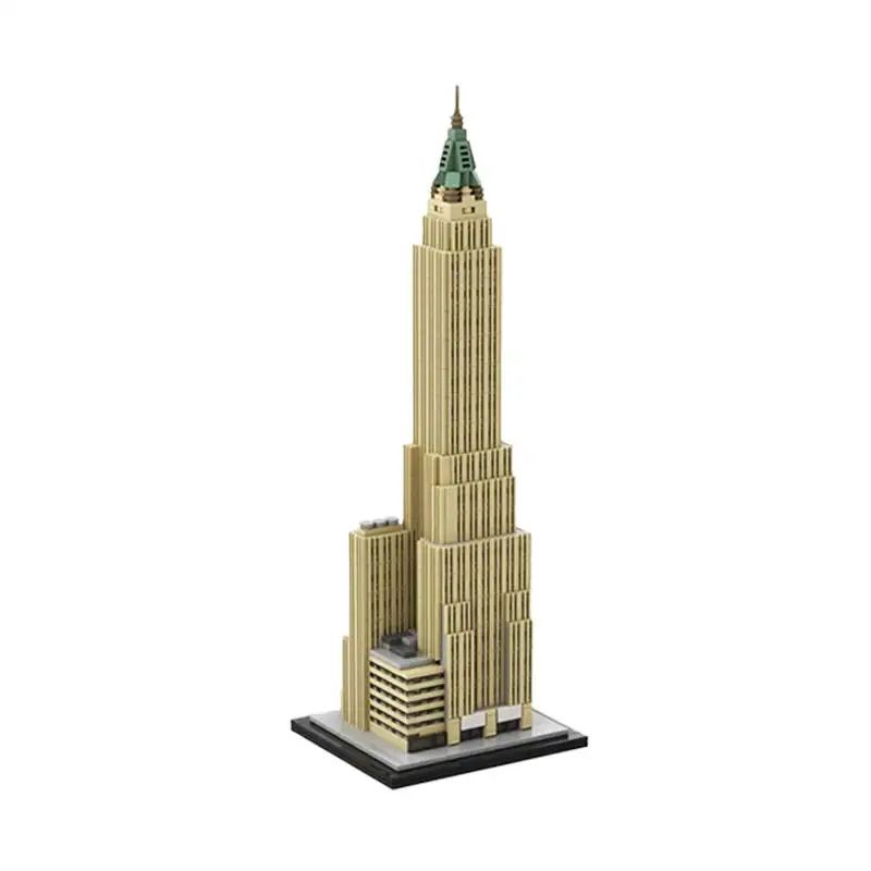 MOC-Briques de modèle de construction de la banque de Manhattan, Wall Street, assemblage de bricolage, jouet d'architecture, décoration de bureau, cadeau pour enfants, 40