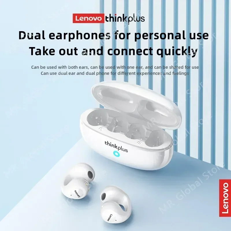 Lenovo-XT83 II TWS Fones De Ouvido Sem Fio, Fones De Ouvido Bluetooth 5.3, Earclip Design, Controle De Toque, Fones De Voz HD, Headset Esportivo, 2023