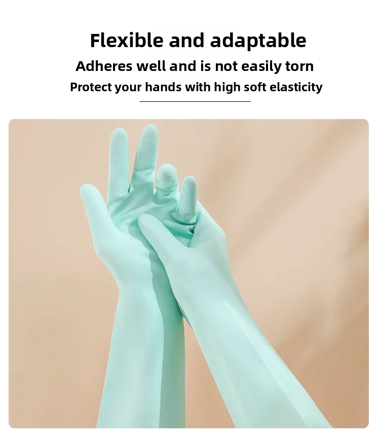 Reusable Thickened Nitrile Cleaning Gloves, Latex-Free Waterproof Household Gloves for Dishwashing & Laundry
