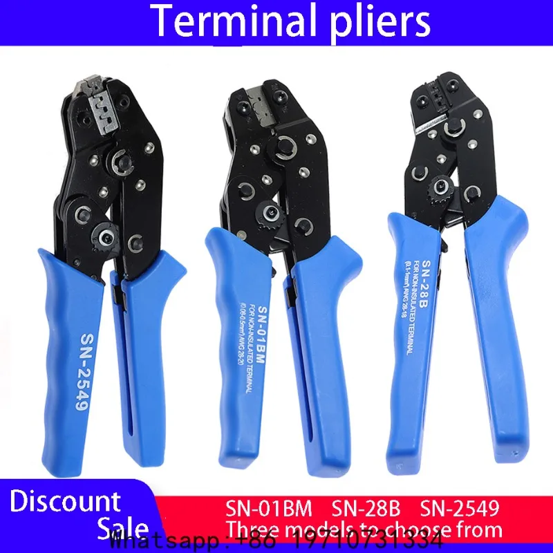 Crimping Tool Set Ratcheting Crimping Tool Pressed Pliers Electrician Tools SN-2549/01BM/28B AWG18-28mm Crimper Cable Cutter