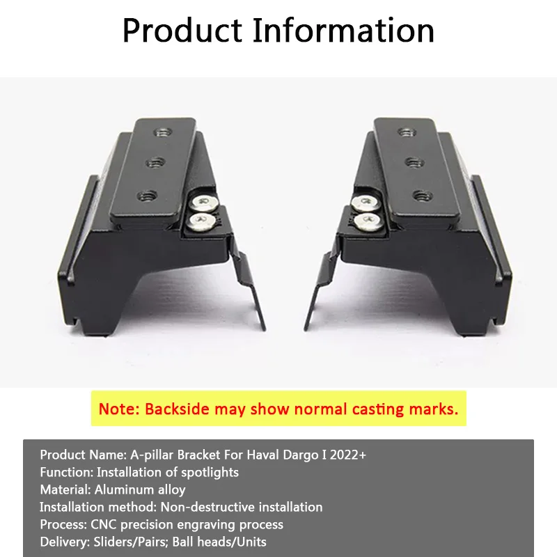 For Haval Dargo I 2022 2023 2024 2025 Quick Release A Pillar Extension Mount Front Hood Integrated LED Spot Lights Accessories