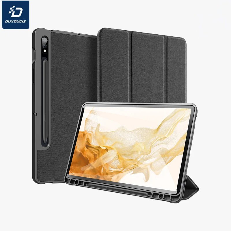 DUX DUCIS woven design tablet protective cover For Samsung Galaxy Tab S8 11 inch Shockproof Pen slot Trifold stand protect cover