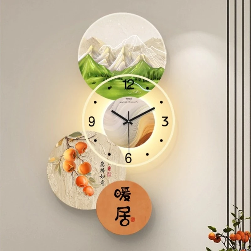 

2025 New Model Acrylic Workmanship Living Room Wall Clock Digital Corridor Mute Quartz Lamp Home Decor Wall Lamp 2026 New Model