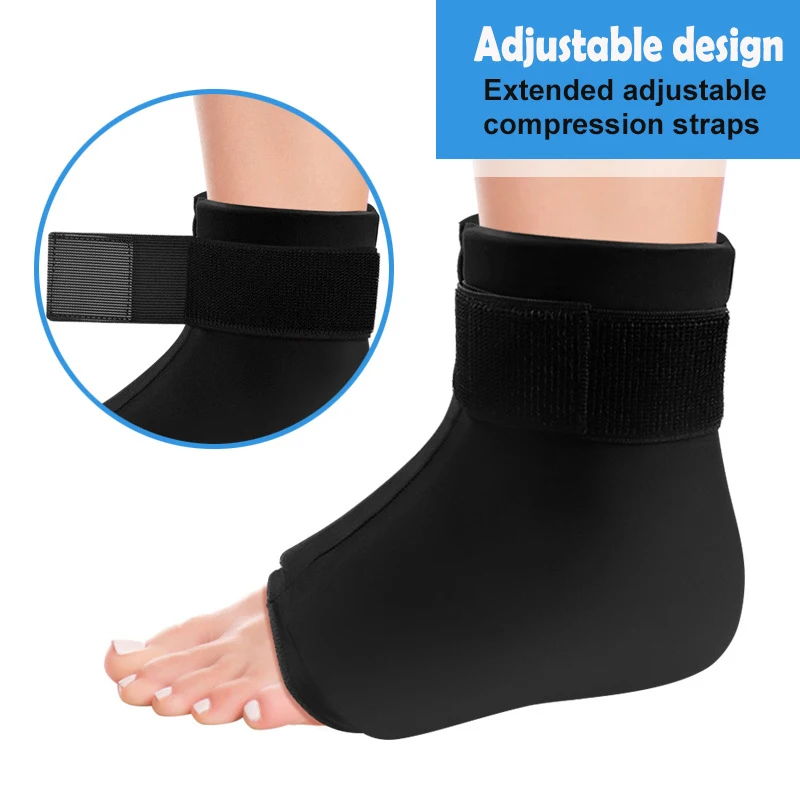 Ankle Ice Pack Wrap for Injuries Foot Ice Pack Stretchable Cold Pack Compression Therapy for Plantar Fasciitis Sprained Ankles