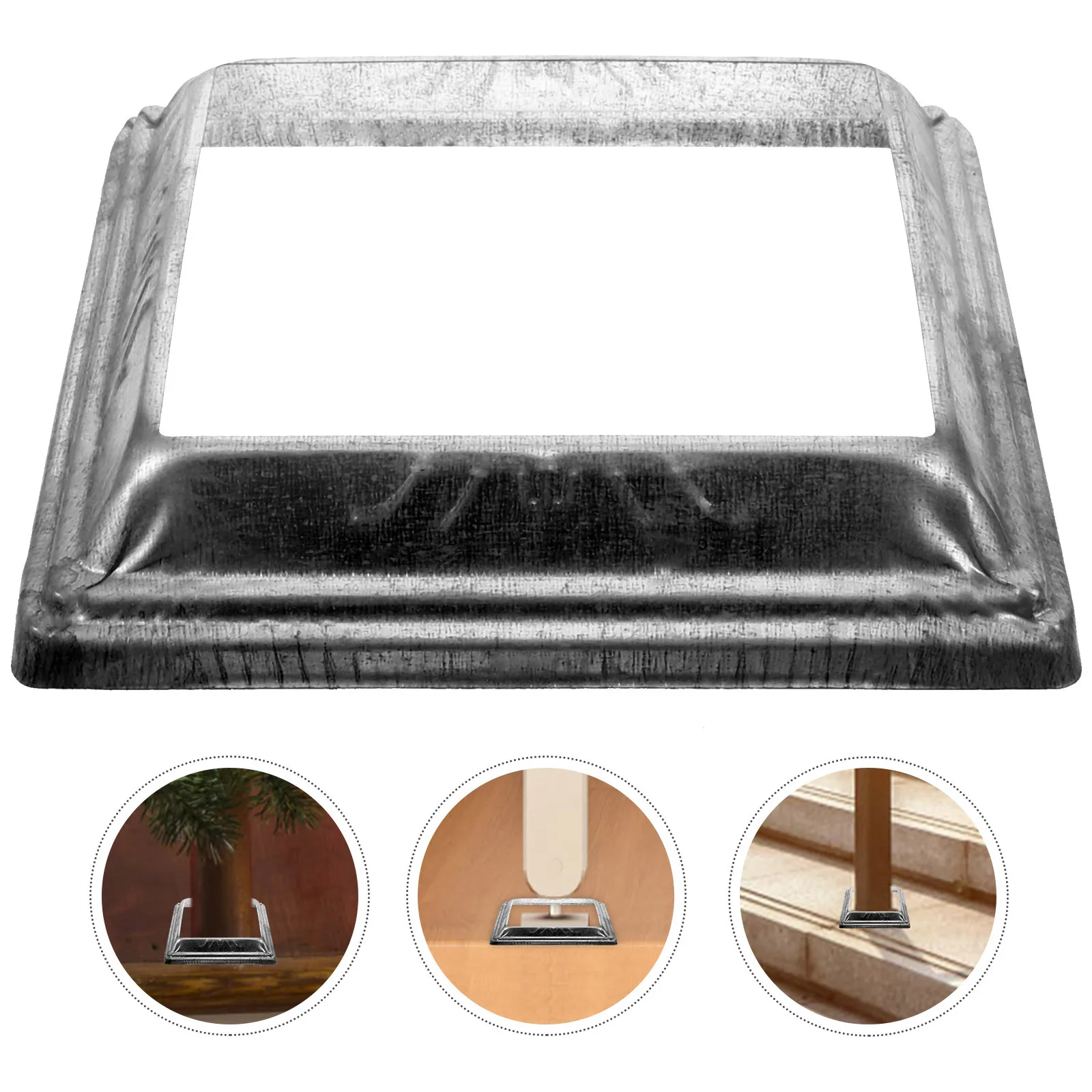 

4Pcs Iron Railing Post Skirt Metal Column Wrap Porch Deck Base Sleeve Post Bottom Decorative Fence Parts Replacement