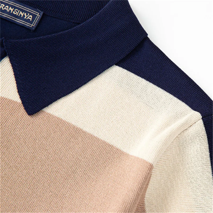 خليط الرجال قصيرة الأكمام محبوك قمصان بولو الصيف الكلاسيكية التلبيب الأعمال تريكو سليم صالح القمم ملابس للرجال ملابس غولف