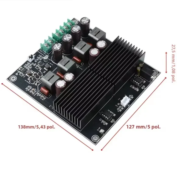 1pcs/lot DC19-50V stereo dual channel amplifier board 600W+600WHIFI dual core amplifier module TPA3255