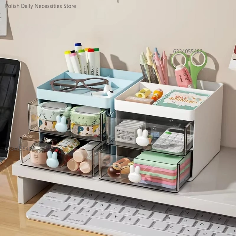 Kleiner Schreibtisch-Organizer mit Schublade, Büro-Desktop-Aufbewahrungsbox, Make-up-Organizer, Visitenkarte/Stift/Bleistift/Handy/Briefpapier