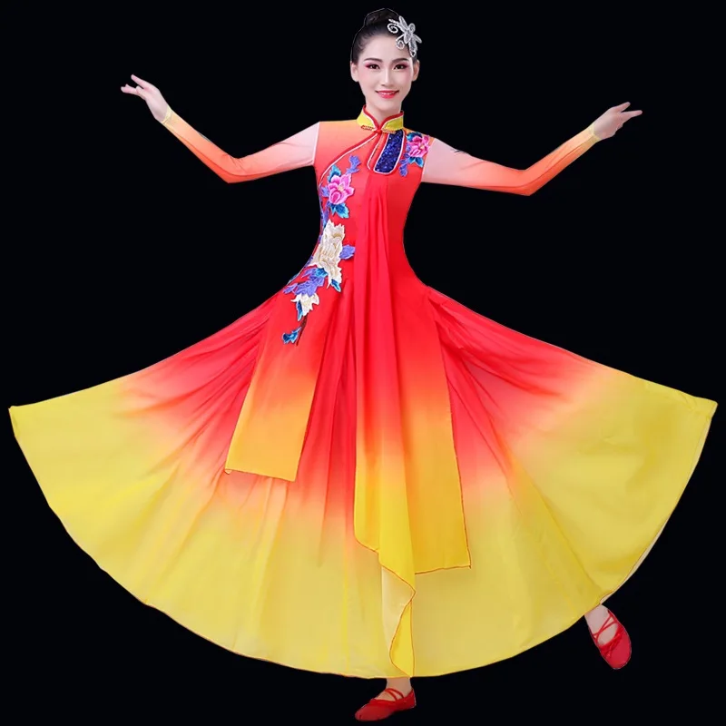

Classical Dance Performance Costumes Women Fan Dancewear Chinese Style Opera Dance Dancing Clothing Traditional Ethnic Dress