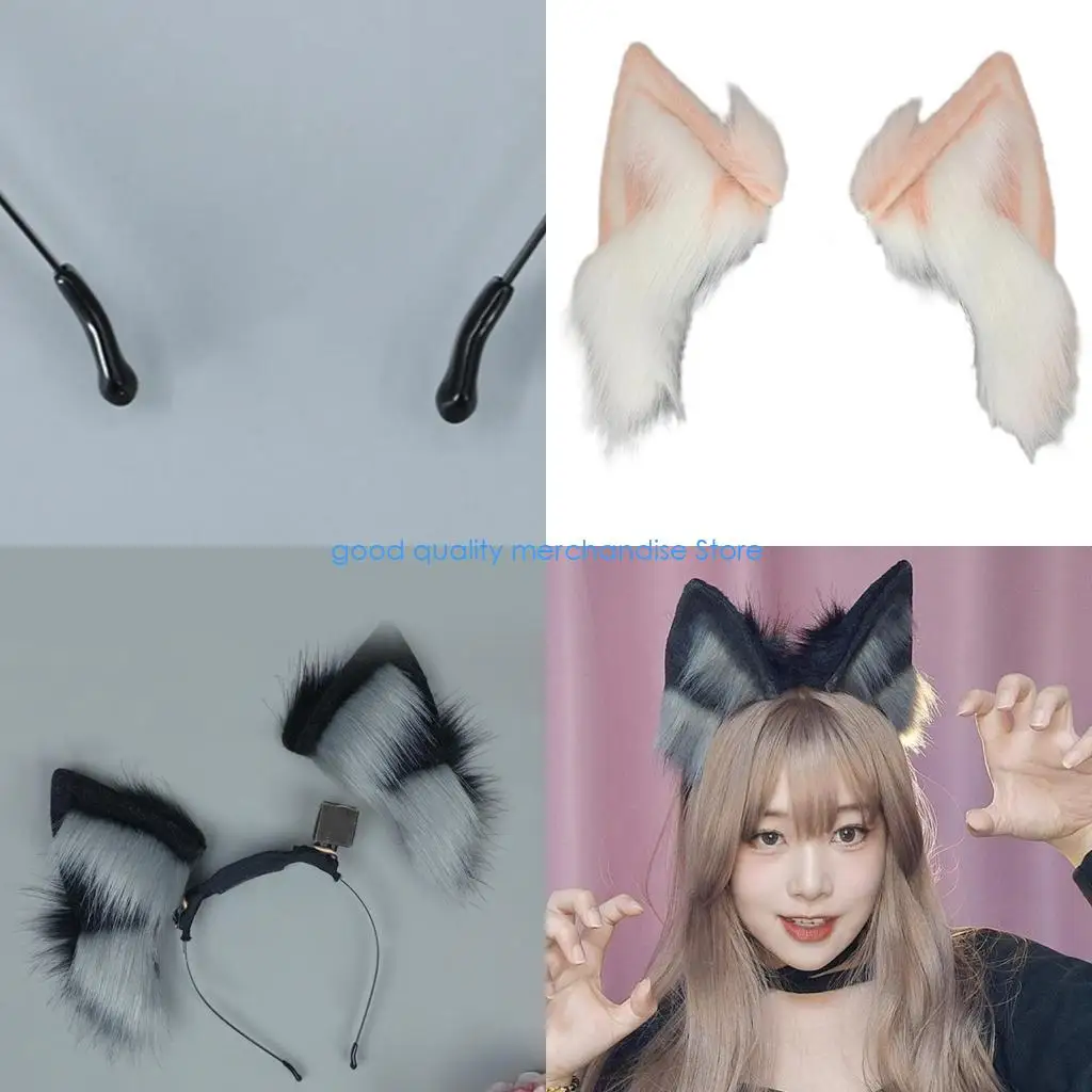 

Y5JD для девочек ручной работы с пушистыми кошачьими ушками, пушистый котенок, праздничный костюм, милый кот, косплей