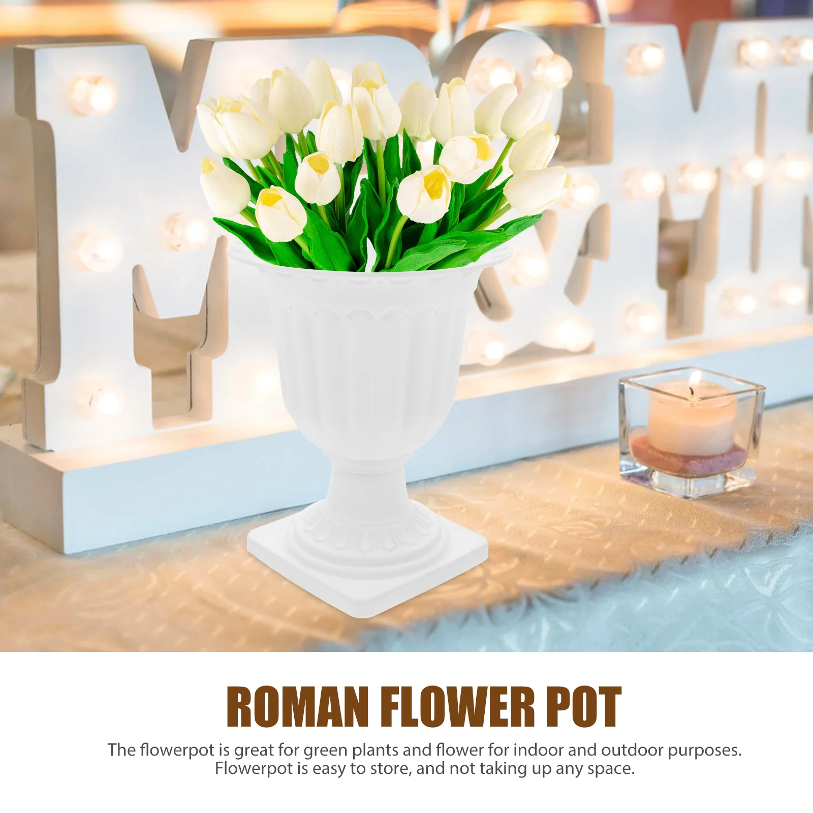 Flowerpot Roman Plastic Wedding Flowerpots House Plants Delicate Planter Potted Decorative Holder