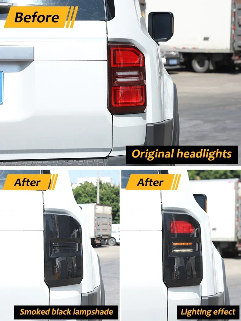 For Toyota Land Cruiser Prado 250 LC250 2024-2025 ABS Car Tail Light Protective Cover Sticker  Exterior Modification Accessories