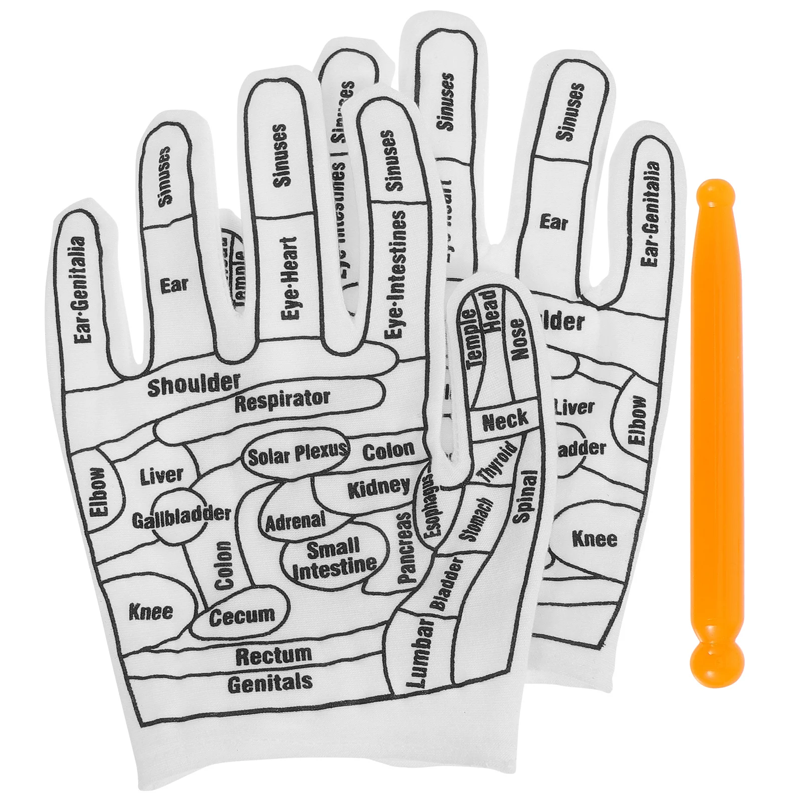 

1 комплект, перчатки с принтом акупунктурных точек, массажные перчатки для рук, рефлексологический массаж, массажеры для рук, многоразовые, удобные для начинающих