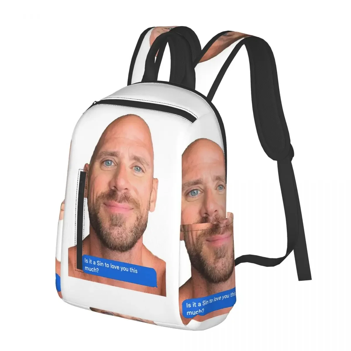 Johnny Sins Flirty Text Bubble Student Backpack School Bag Hiking Travel Daypack for Boys Girls Bookbag Shoulder Bags