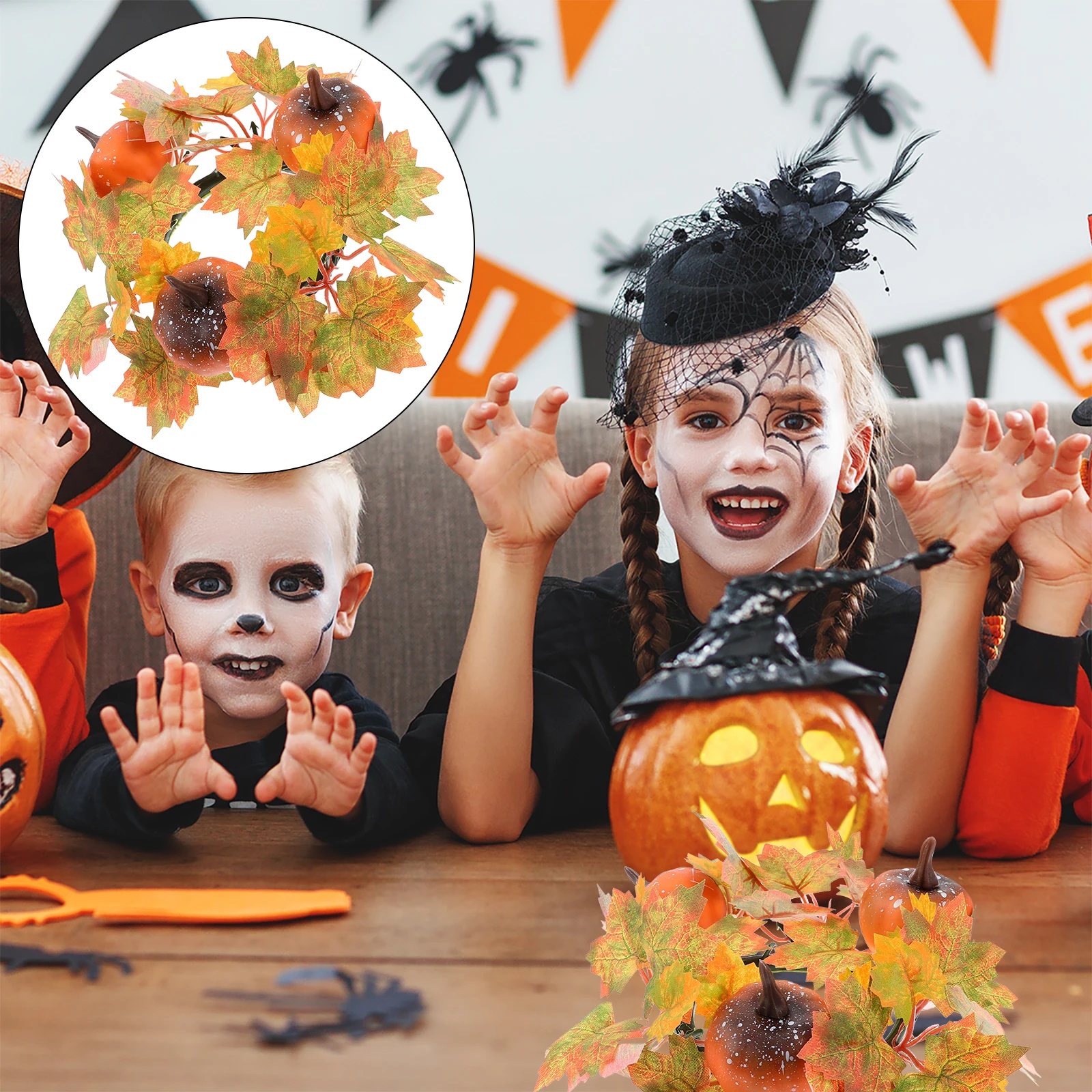 

Maple Leaf Pumpkin Candlestick Decoration Thanksgiving Candleholders Tealight Autumn Fall Decorations Plastic Leaves