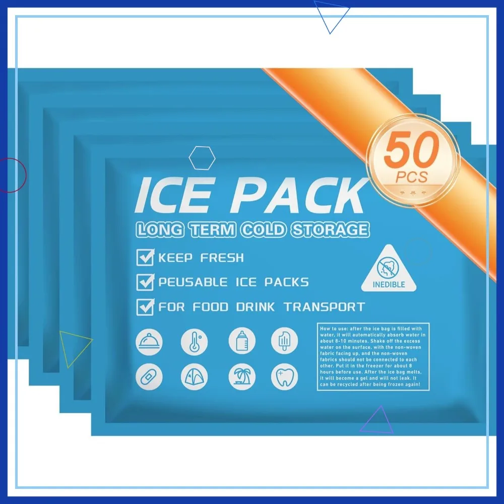 Langlebige Wiederverwendbare Kühlpacks für Kühltaschen, Lunchboxen, Kühltaschen - Gel-Kühlpacks für Camping & Versand