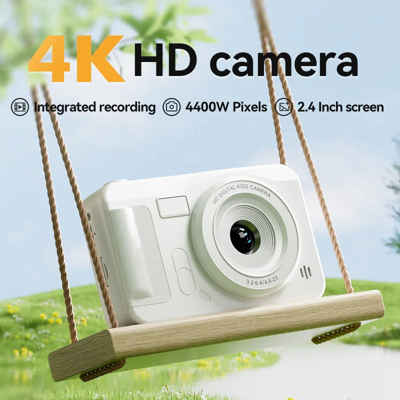 4K Kids Camera 44 Megapixels High-Definition Travel Selfie Camera Entry-Level Small Students Photography Vlog Camera