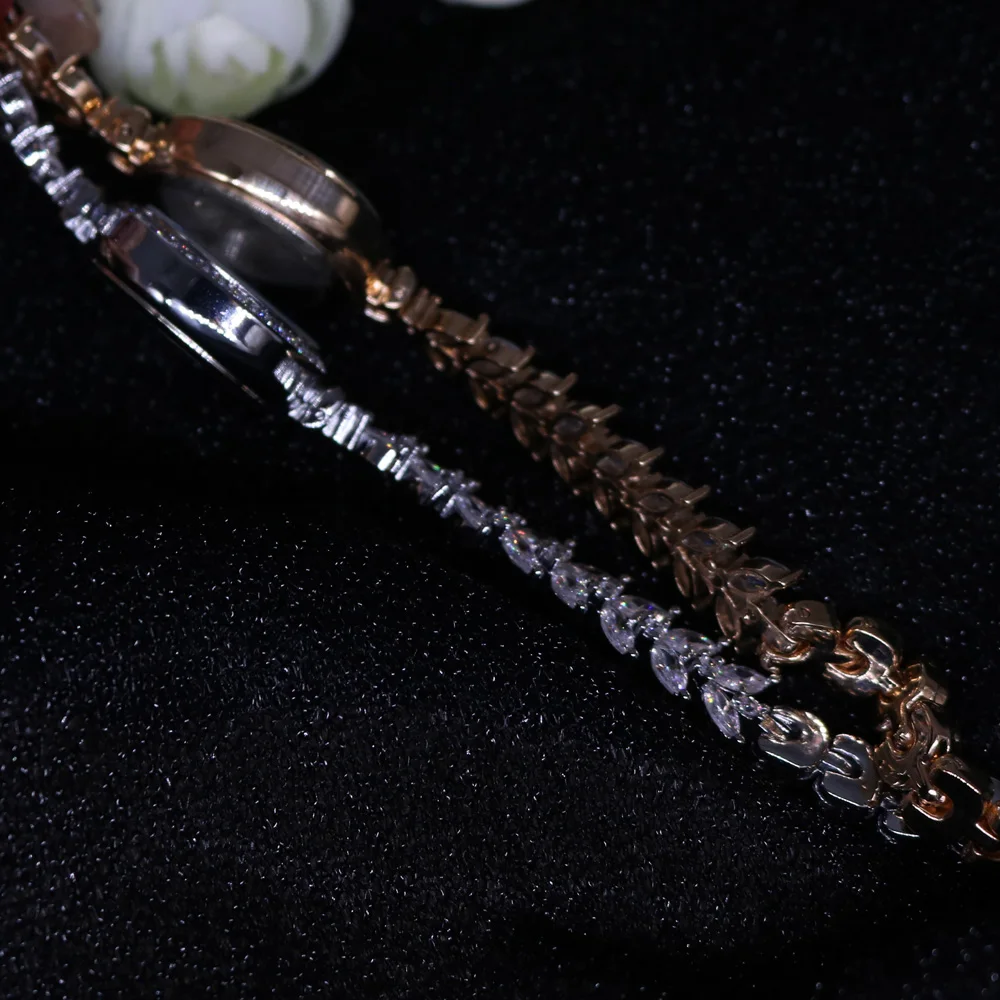 Royal Crown-reloj de cuarzo japonés para mujer, pulsera de cristal con ajuste de garra, caja de regalo de lujo