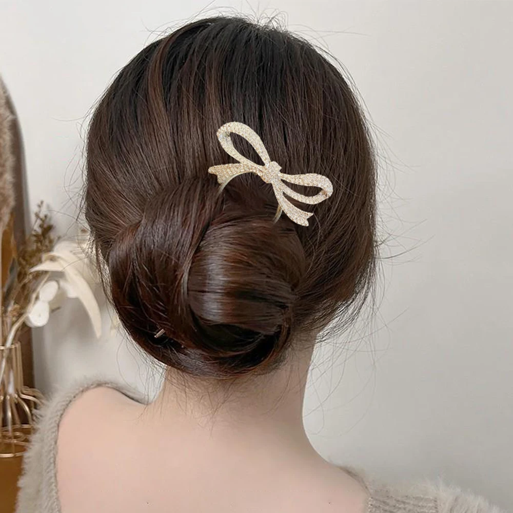 Fashion Hairpin Branches U-shaped Hair Fork Metal Hair Clip Bow Women Girls Hair Sticks Bun Maker HairStyling Hair Accessories image 5