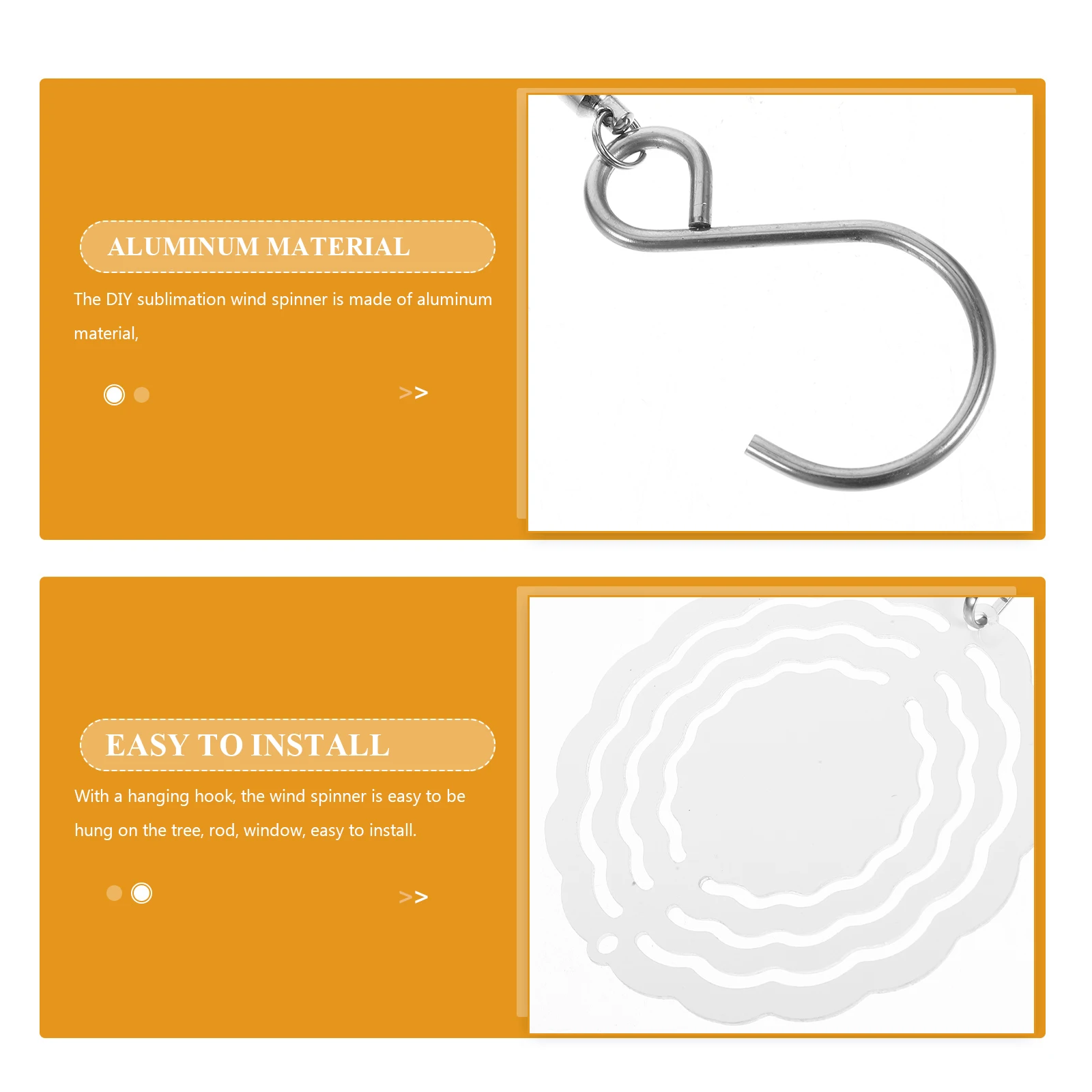 

3pcs Aluminum Sublimation Wind Spinner Blank Outdoor Garden Yard Hanging Ornament Diy Craft Pendant For Porch Patio Balcony Wind