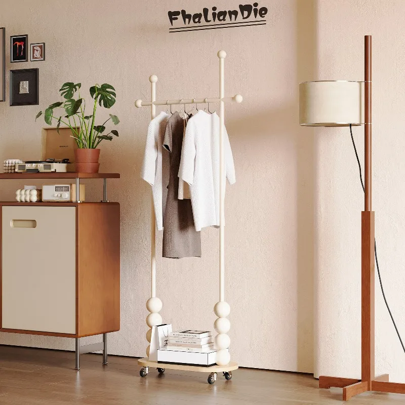 Nordic Style Rolling Clothes Rack Multifunctional Garment Rack Floor Standing Coat Hanger for Bedroom