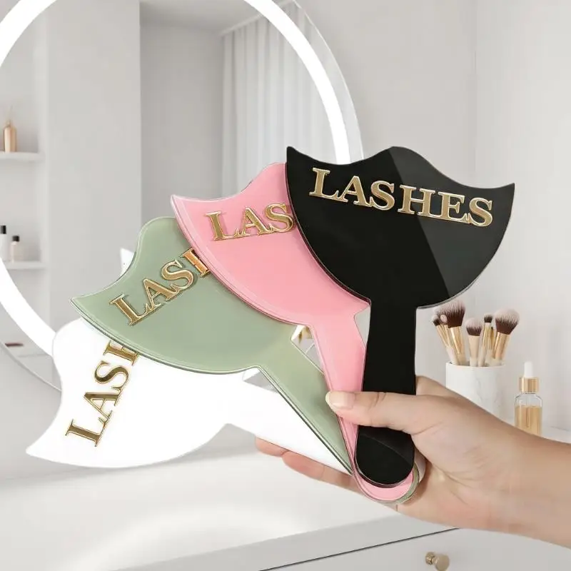 Professional Eyelash Extension Mirror With Handle For Precision Lashing & Makeup Salon Decorate Eyelash Technician Photo Prop