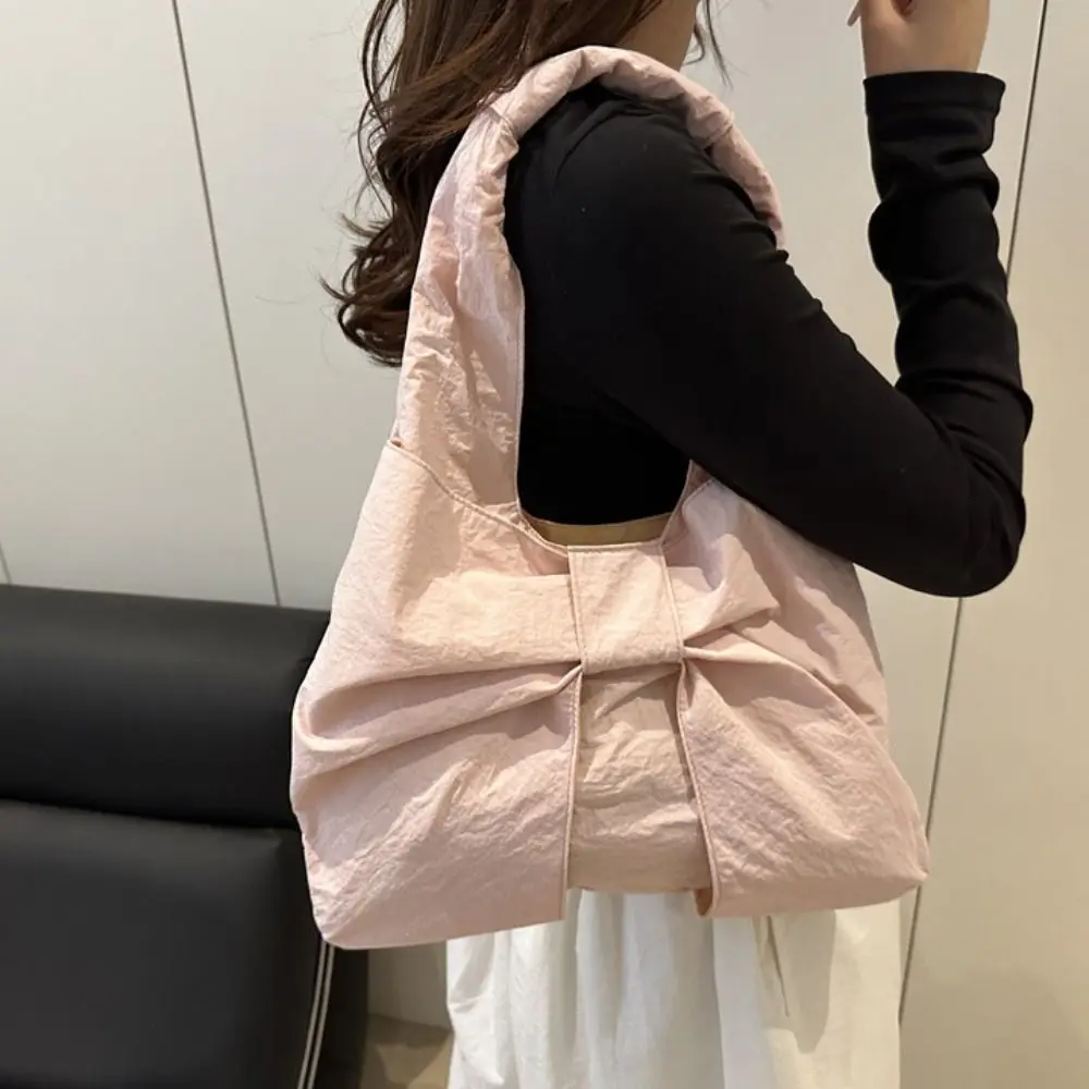 Lightweight Korean Style Bow Shoulder Bag Bowknot Fashion Plaid Tote Bag Cute Printing Canvas Vest Bag Women