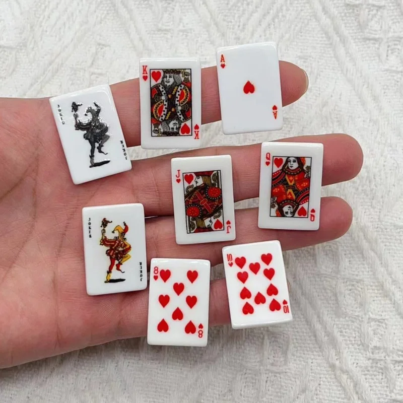 10pcs Dollhouse Mini Paper Playing Cards Miniature Simulation Small Game Casino Games Poker Party Home Decoration