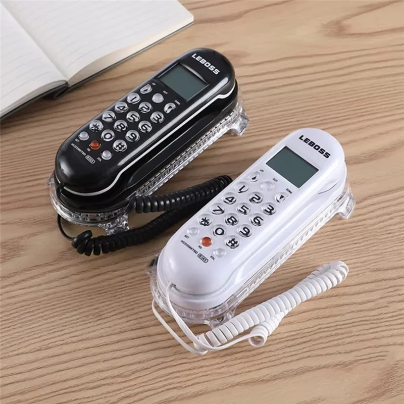 Fixed Landline Phone Improved Display B365 Crystal Base Mini Telephone Small Wall Mounted Feature