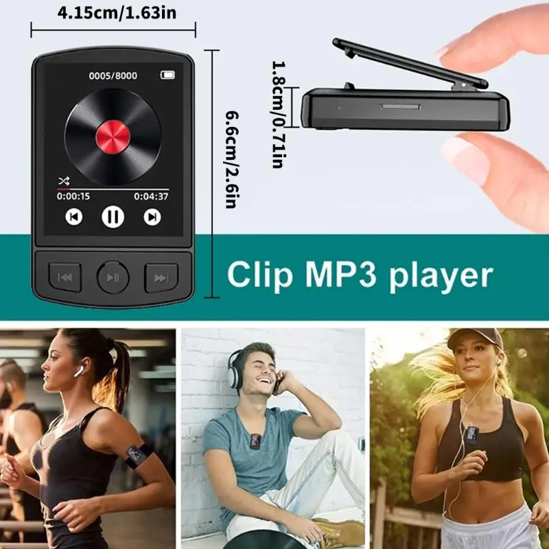 2025 New MP3 Player متوافق 5.0 1.8 بوصة مع مكبرات الصوت المتكاملة FM