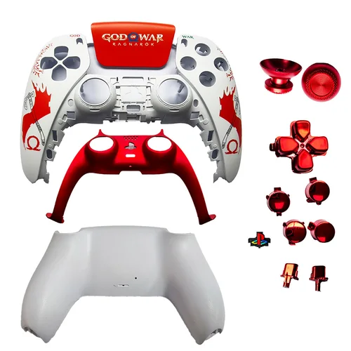 Imagen 2 del producto Limited God of War Ragnarok para controlador PS5 carcasa trasera cubierta frontal Playstation 5 reemplazo de carcasa para BDM-010/020/030/040/050