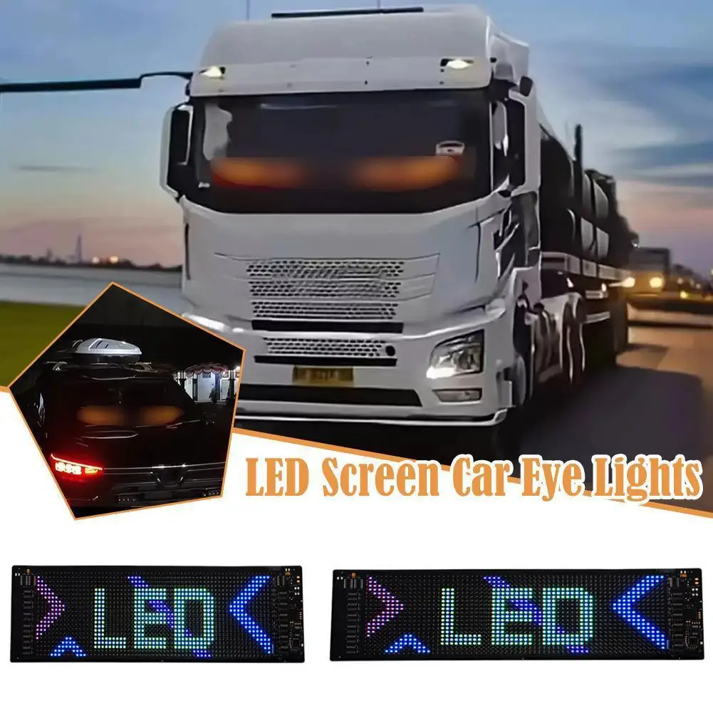 Dynamic Devil's Eye Truck Windshield Scrolling Advertising LED Car Sign RGB DIY App Control LED Panel Flexible Display Light