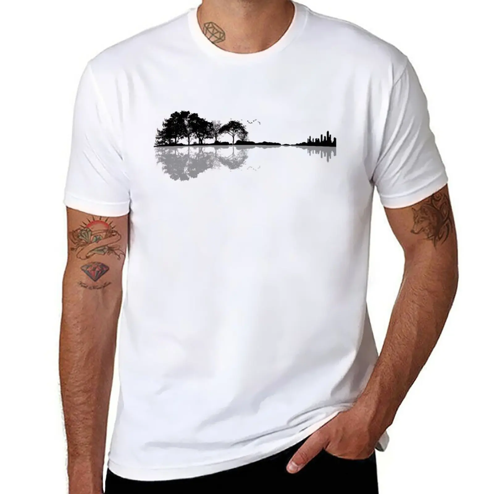 

Nature Guitar T-Shirt oversized tees kawaii clothes Men's t-shirt