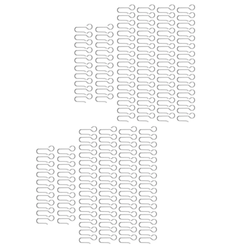 S13 Stainless Steel Curved Hook Curtain Hook Access Set for Easy Installation and Replacement 80Pieces